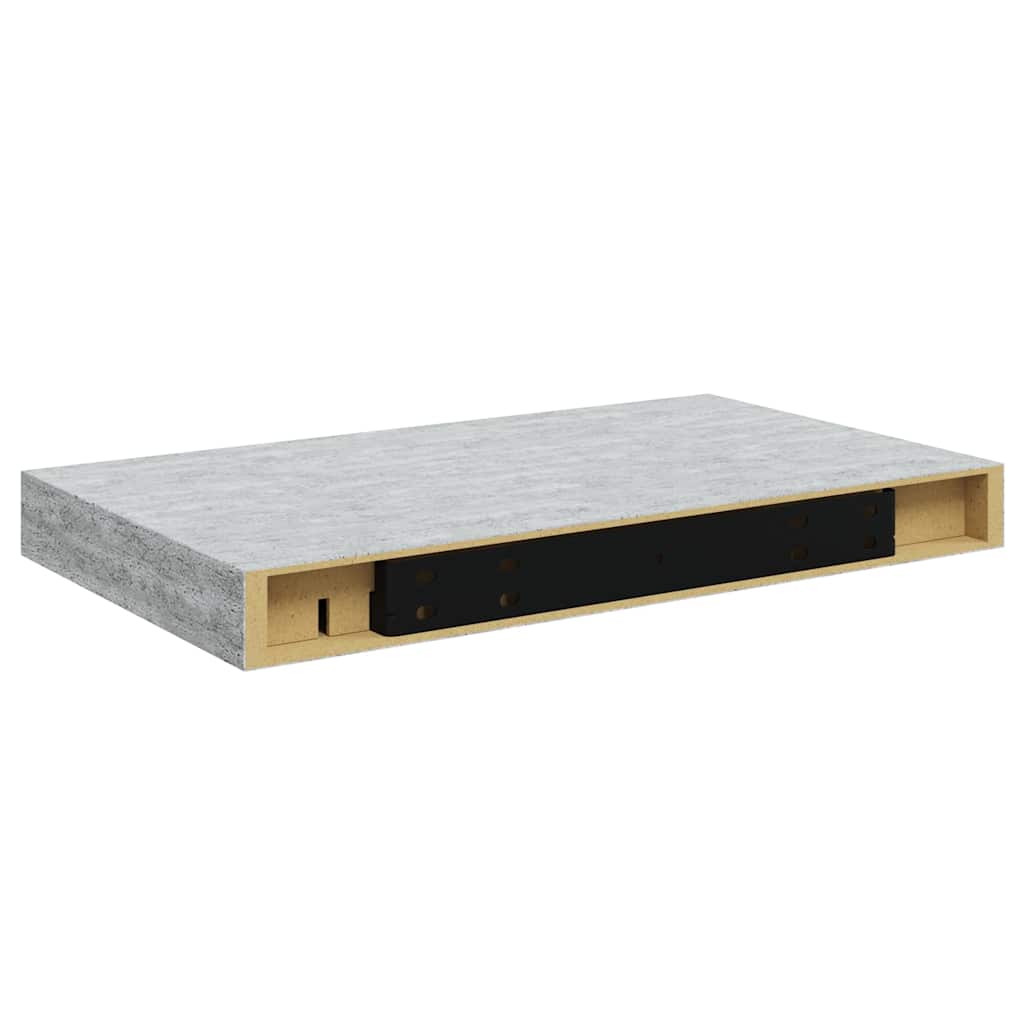 Piekaramie sienas plaukti, 2 gab., pelēki, 40x23x3,8 cm, MDF