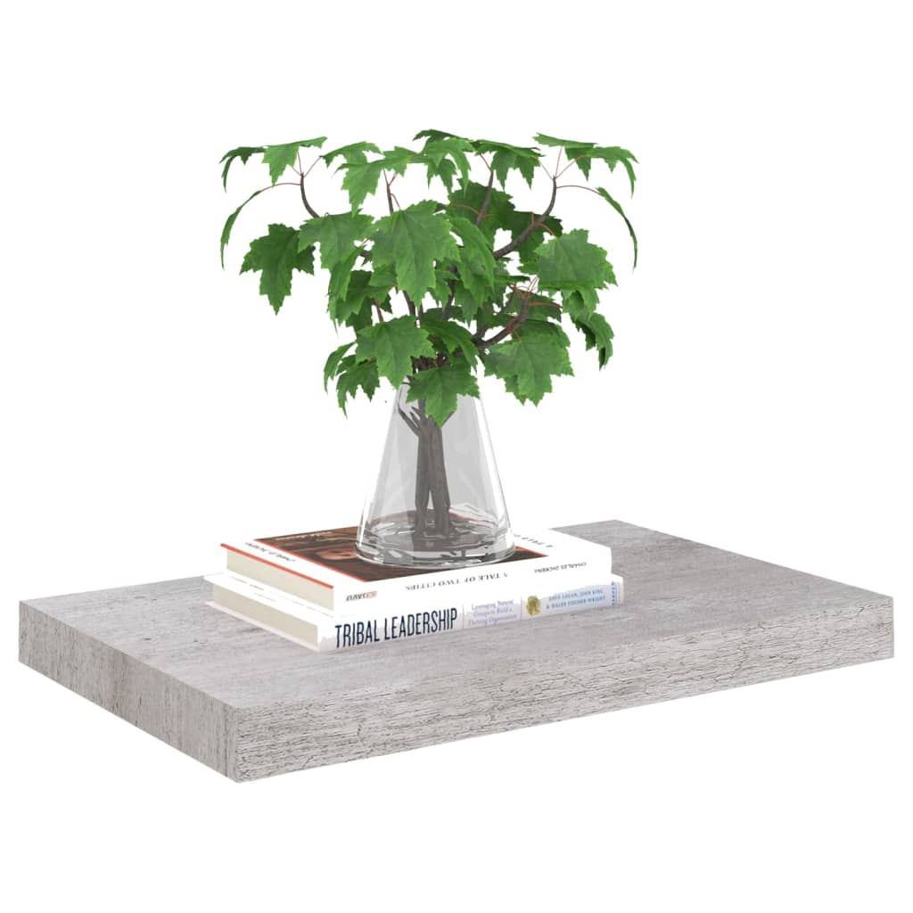 Wall shelf, concrete effect, 50x23x3.8cm, MDF