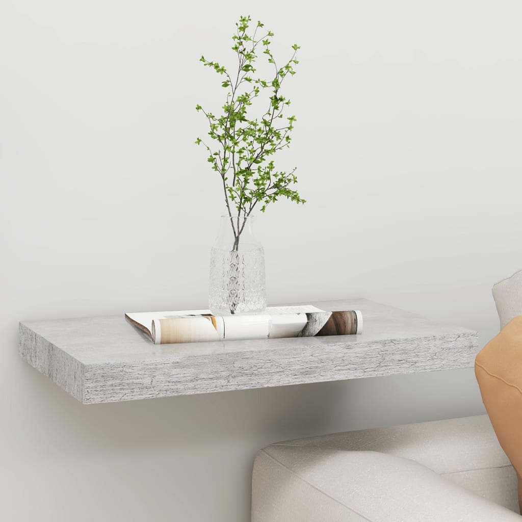 Wall shelf, concrete effect, 50x23x3.8cm, MDF