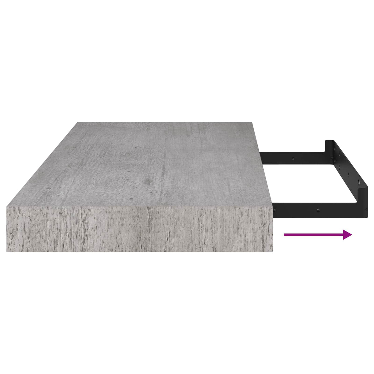 Pakabinama sieninė lentyna, betono pilka, 50x23x3,8cm, MDF