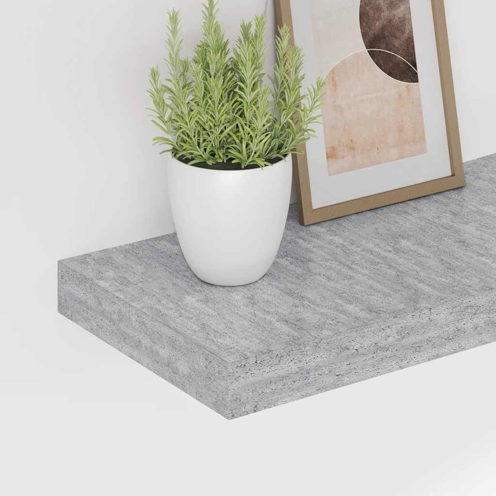 Pakabinama sieninė lentyna, betono pilka, 60x23,5x3,8cm, MDF