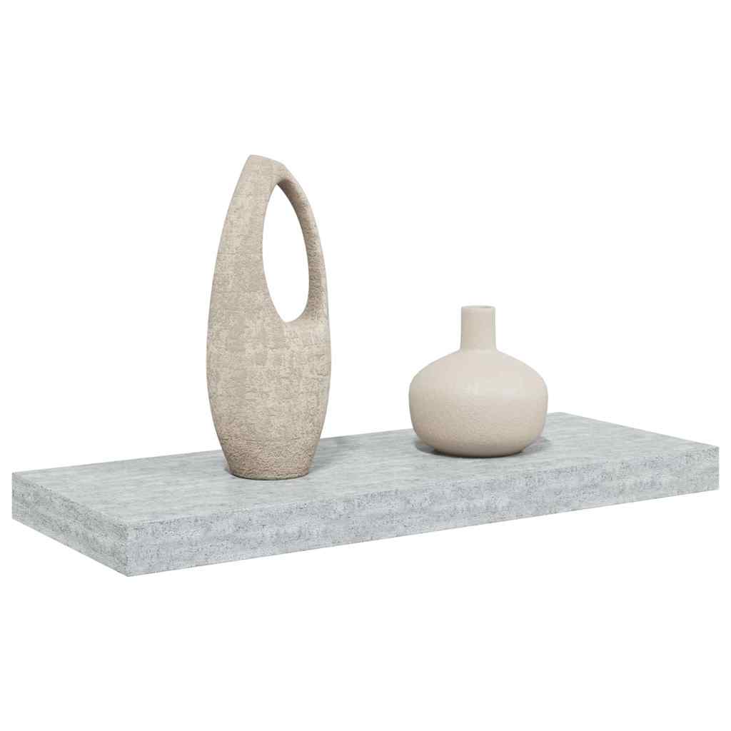 Pakabinama sieninė lentyna, betono pilka, 60x23,5x3,8cm, MDF