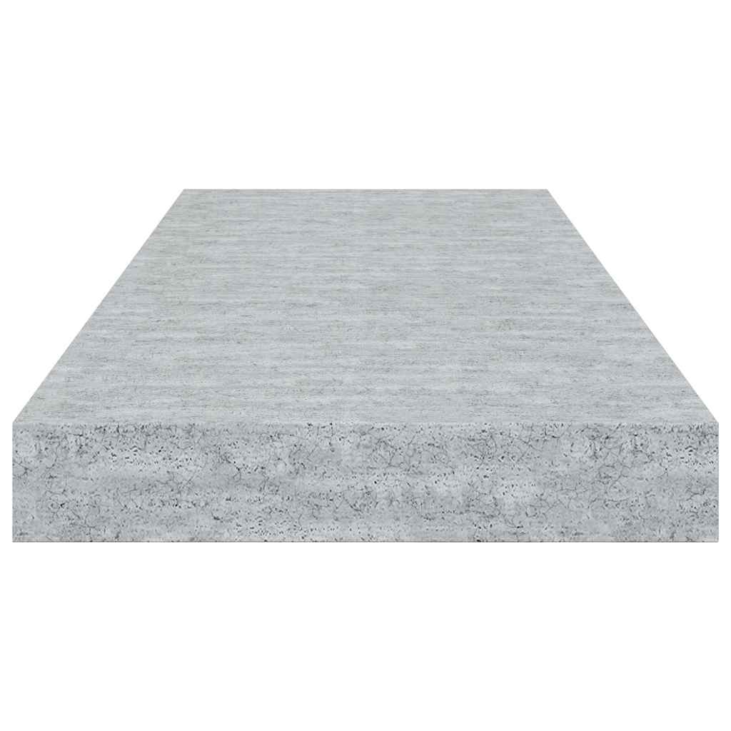 Pakabinamos lentynos, 4vnt., betono pilkos, 60x23,5x3,8cm, MDF