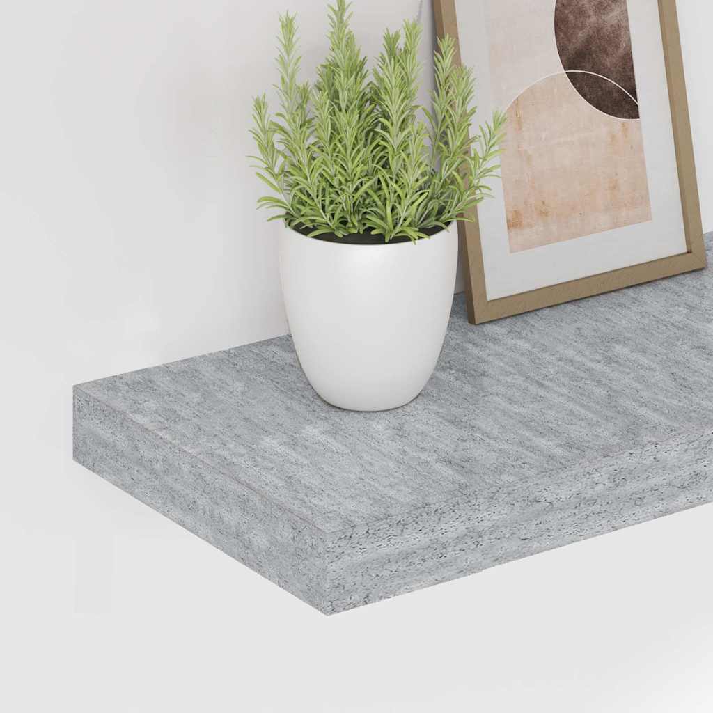 Pakabinama sieninė lentyna, betono pilka, 80x23,5x3,8cm, MDF