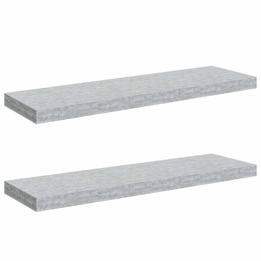 Pakabinamos lentynos, 2vnt., betono pilkos, 80x23,5x3,8cm, MDF