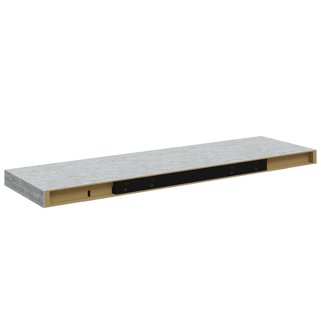 Wall shelves, 4 pcs, concrete grey, 80x23.5x3.8cm, MDF