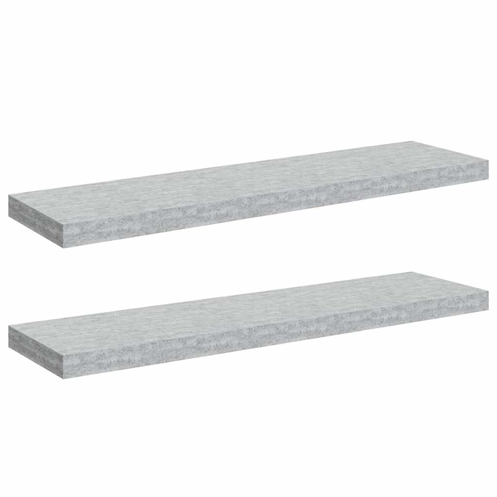 Pakabinamos lentynos, 2vnt., betono pilkos, 90x23,5x3,8cm, MDF