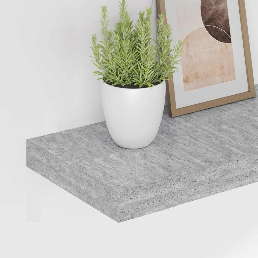 Pakabinama sieninė lentyna, betono pilka, 120x23,5x3,8cm, MDF