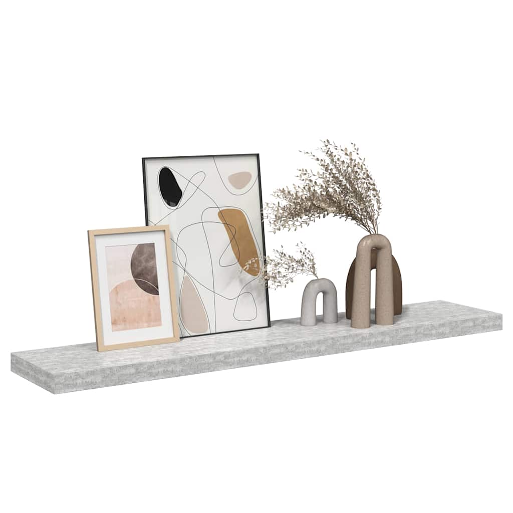 Pakabinama sieninė lentyna, betono pilka, 120x23,5x3,8cm, MDF