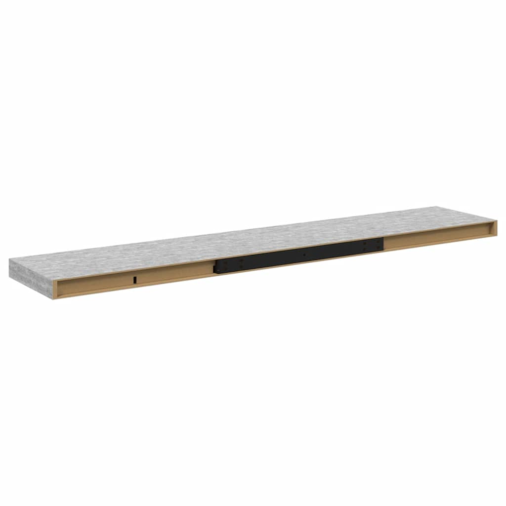 Pakabinama sieninė lentyna, betono pilka, 120x23,5x3,8cm, MDF