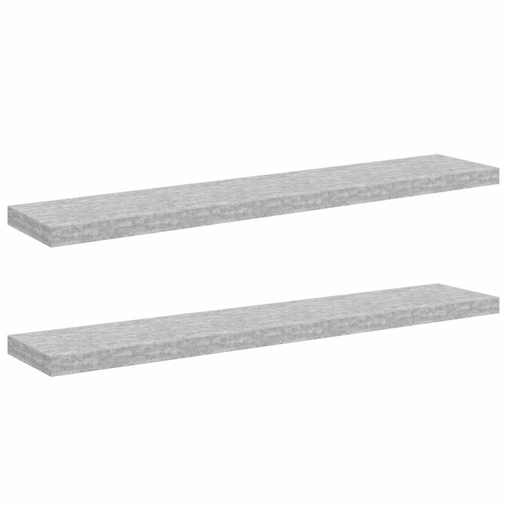 Pakabinamos lentynos, 2vnt., pilkos, 120x23,5x3,8cm, MDF