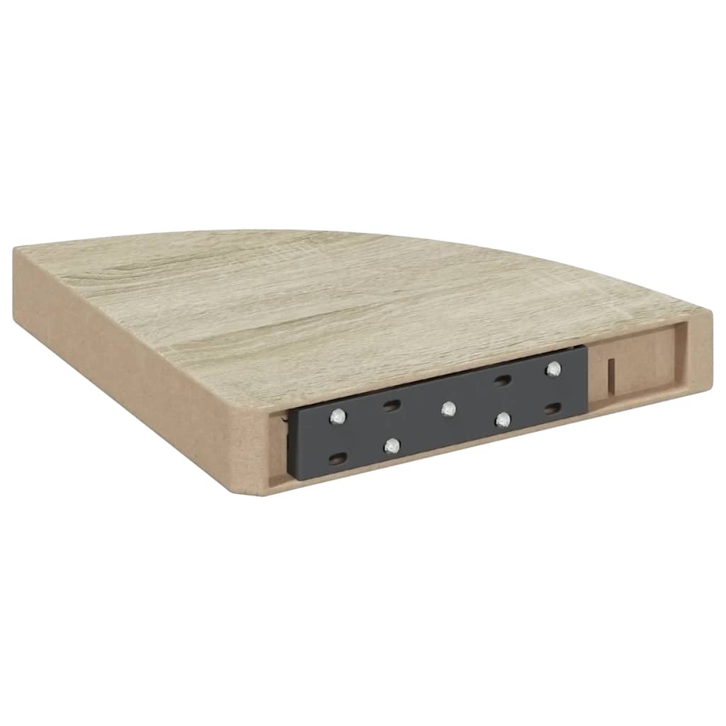 Sieninės lentynos, 4vnt., baltos/ąžuolo, 25x25x3,8cm, MDF