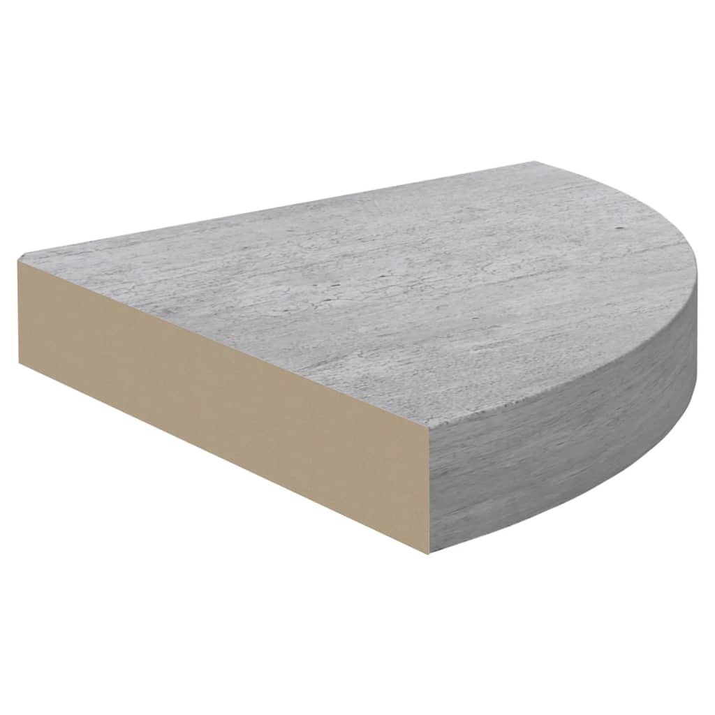 Sienas stūra plaukti, 2 gab., pelēki, 25x25x3,8cm, MDF