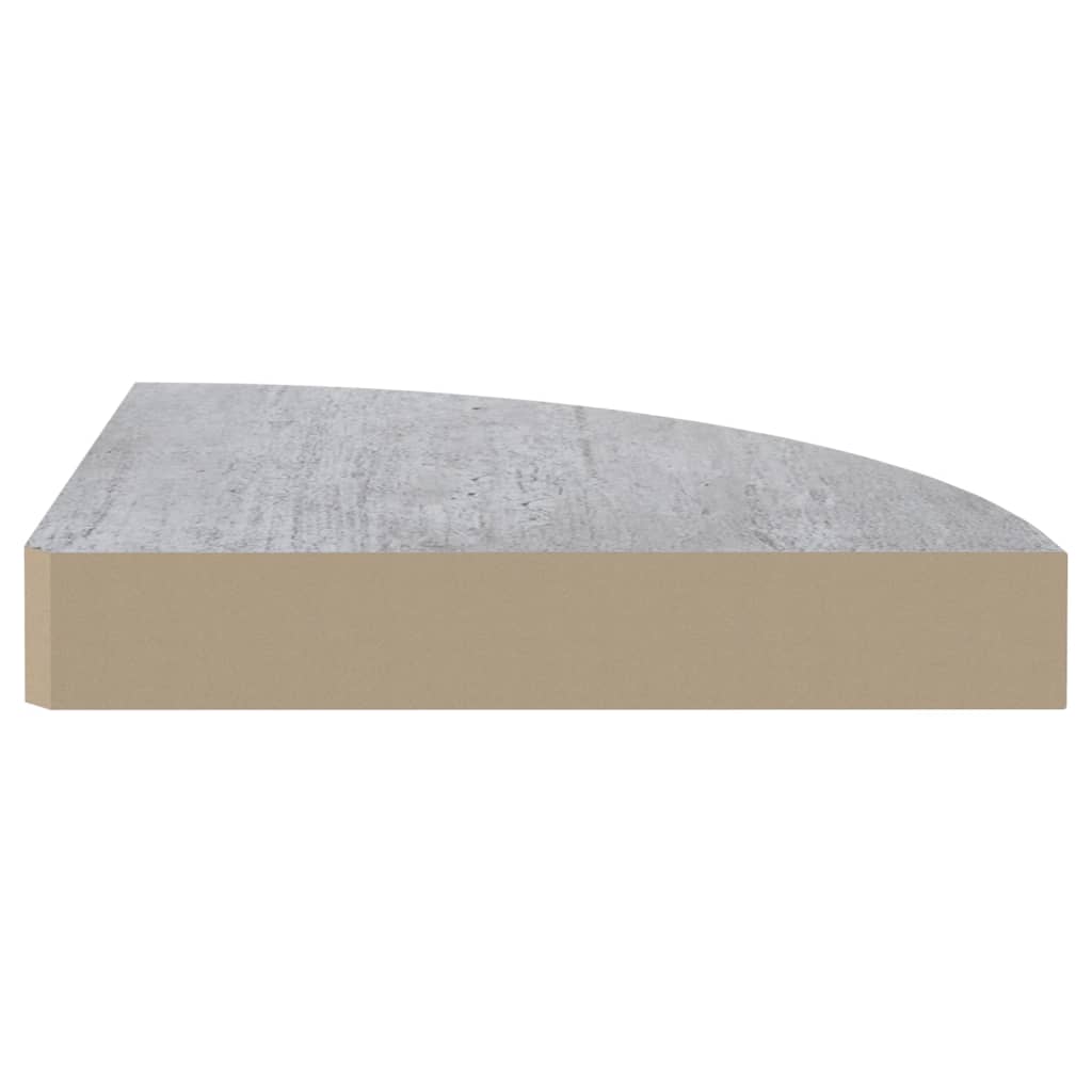 Sienas stūra plaukti, 2 gab., pelēki, 25x25x3,8cm, MDF