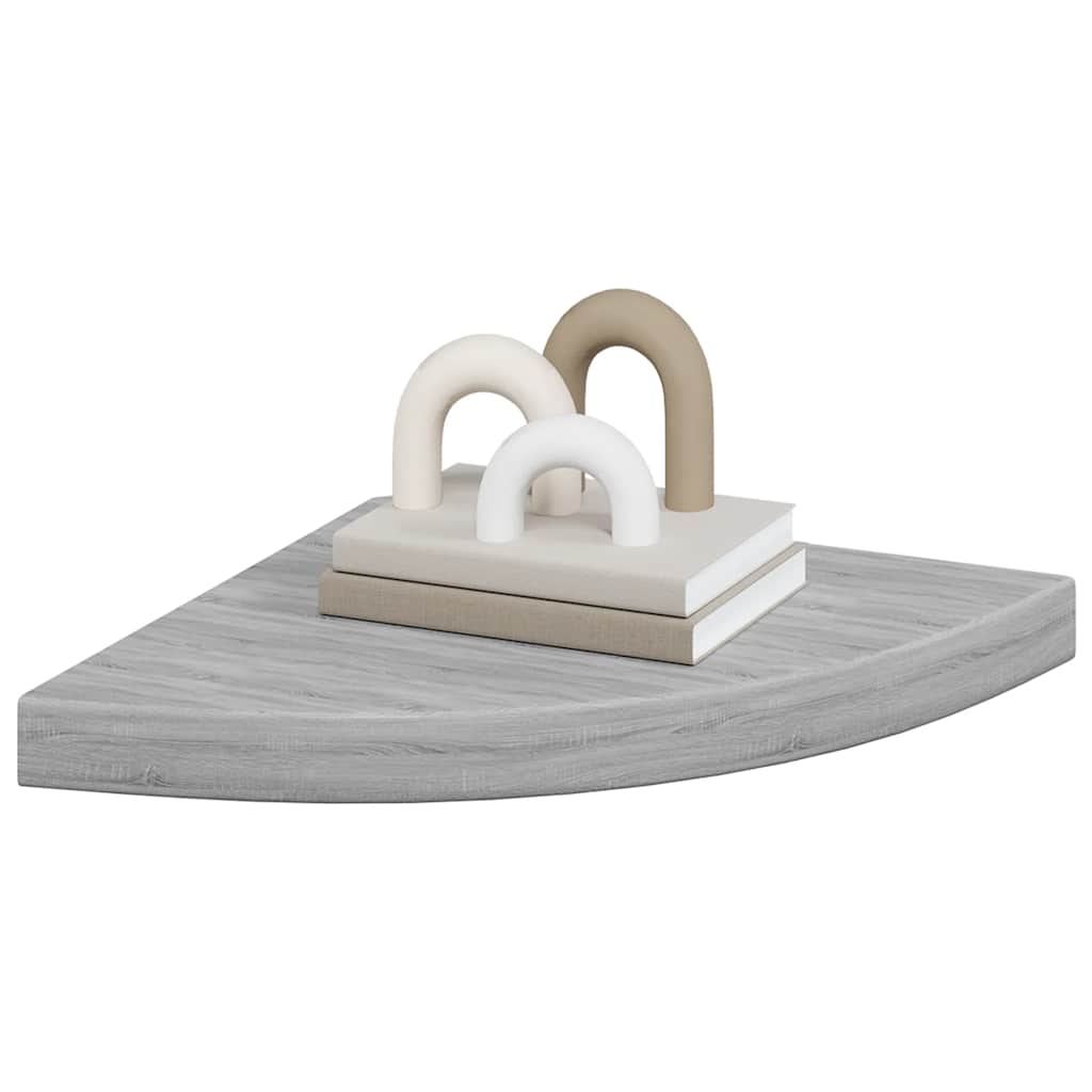 Sieninė kampinė lentyna, betono pilka, 35x35x3,8cm, MDF