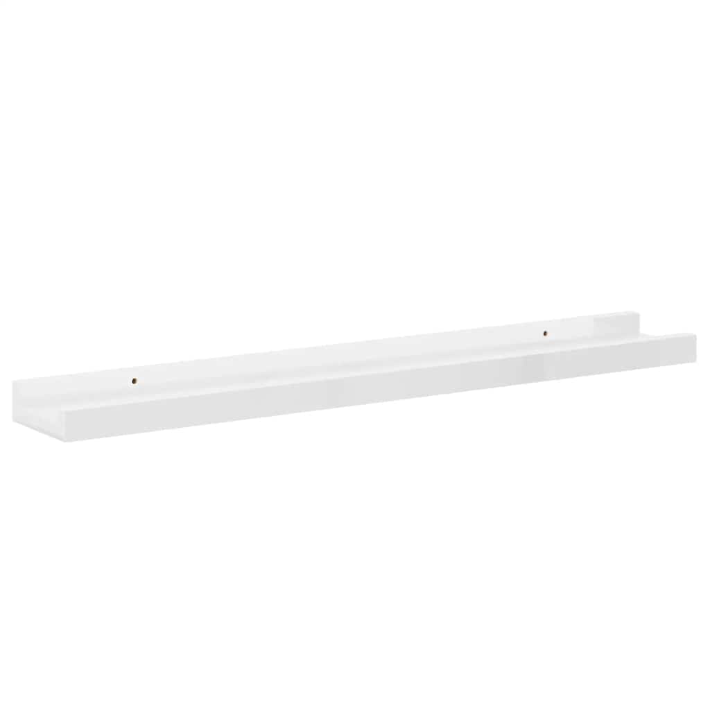 Wall shelves, 2 pcs., white, 60x9x3cm, glossy