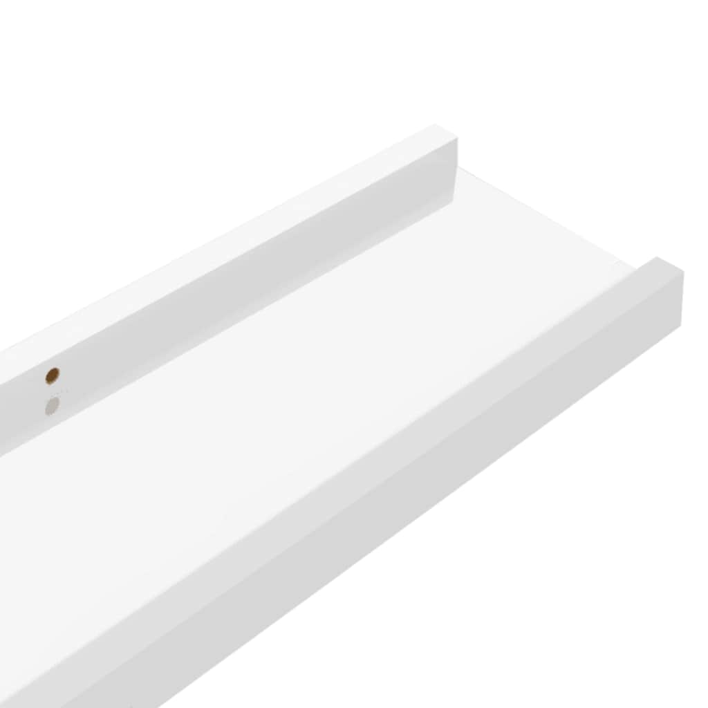 Wall shelves, 2 pcs., white, 60x9x3cm, glossy