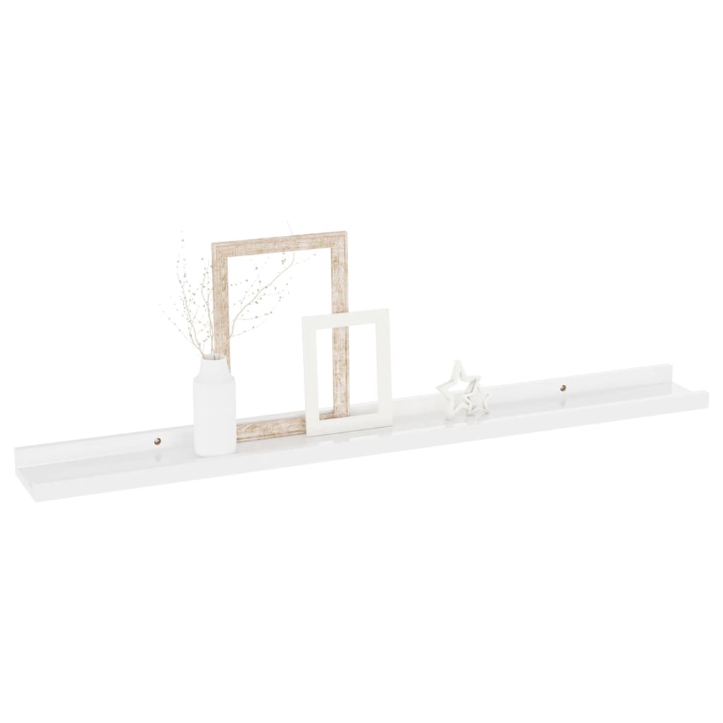 Wall shelves, 2 pcs, white, 80x9x3cm, glossy