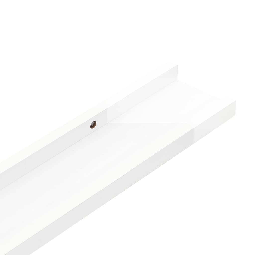 Wall shelves, 2 pcs, white, 80x9x3cm, glossy