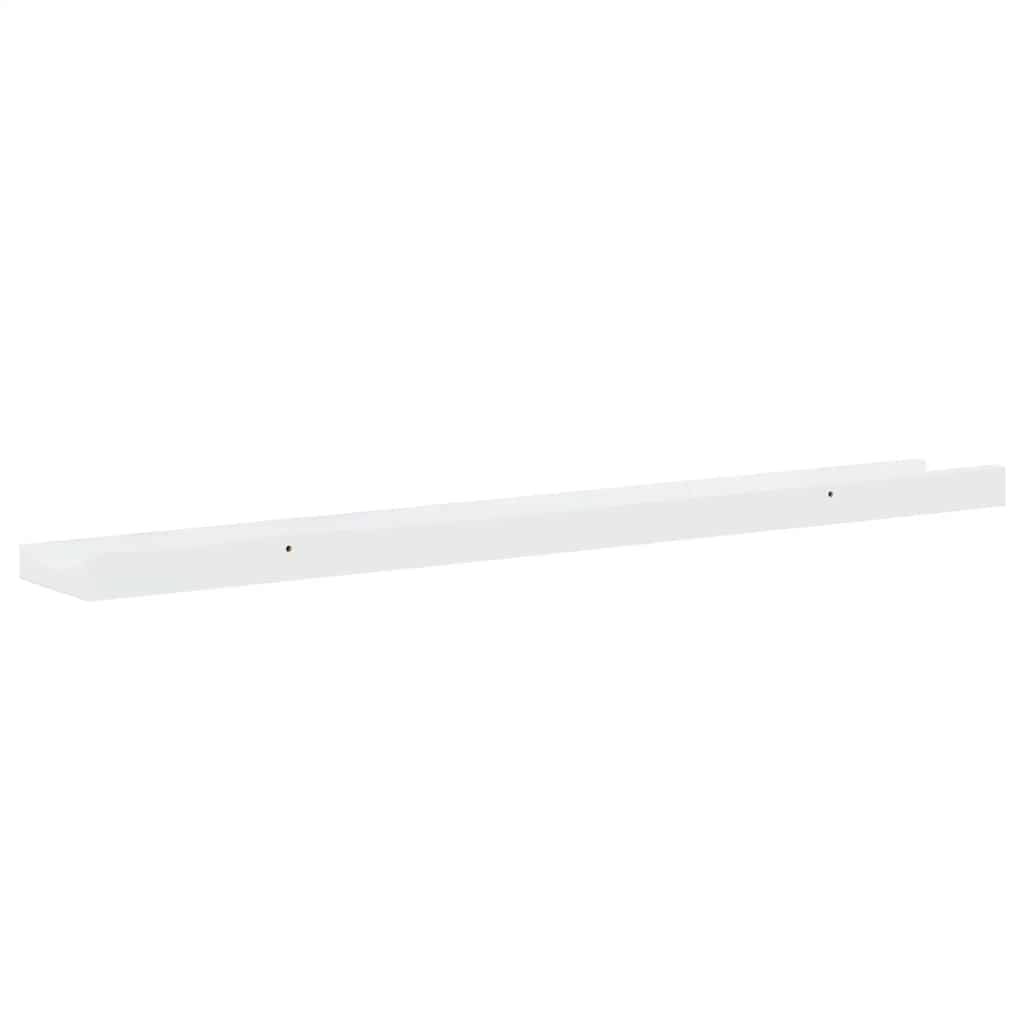Wall shelves, 2 pcs, white, 80x9x3cm, glossy