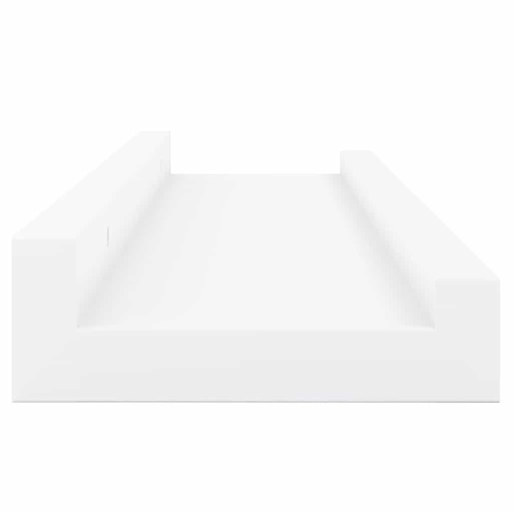 Sienas plaukti, 4 gab., balti, 40x9x3 cm