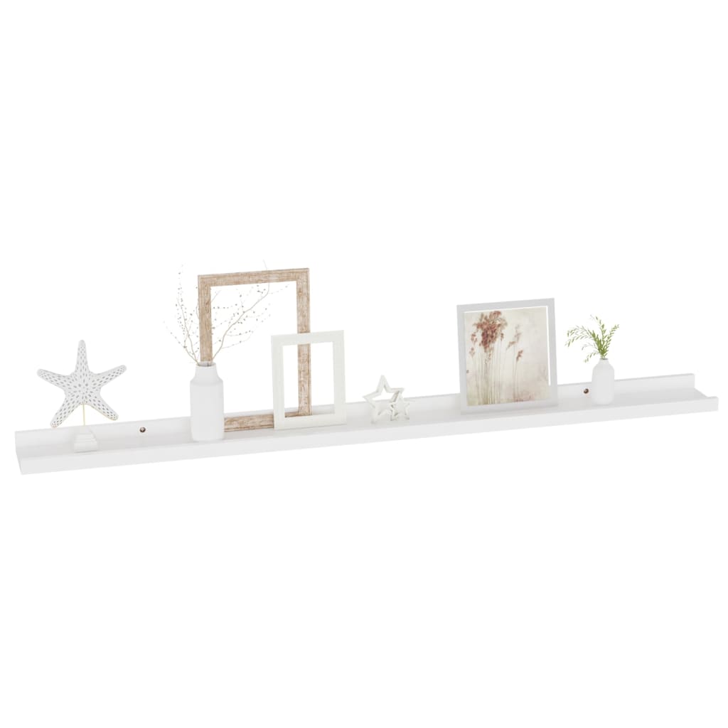 Wall shelves, 4 pcs., white, 100x9x3 cm