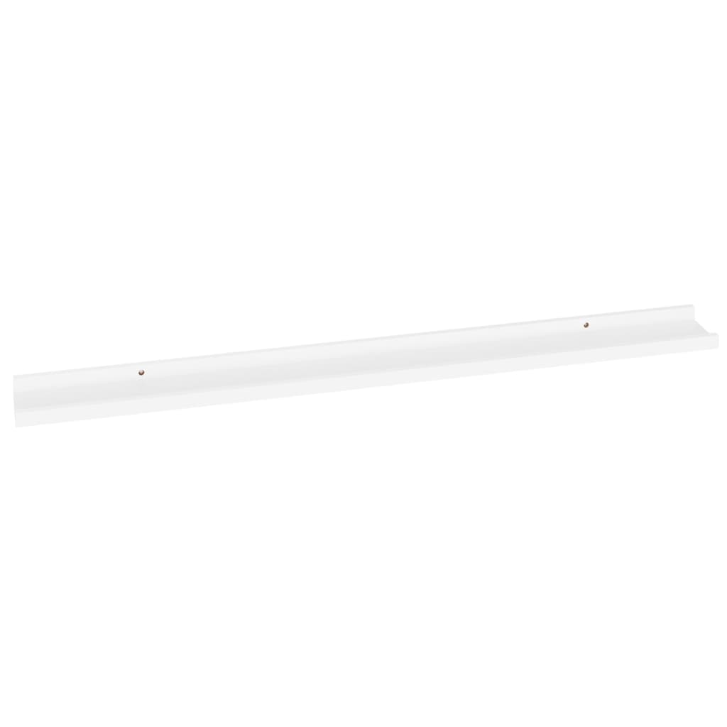 Wall shelves, 4 pcs., white, 100x9x3 cm