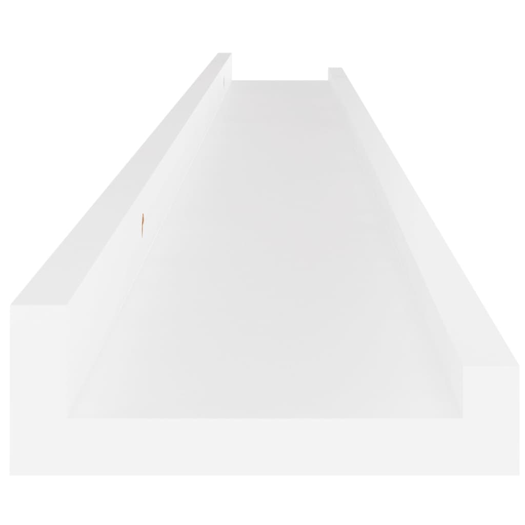 Wall shelves, 4 pcs., white, 100x9x3 cm