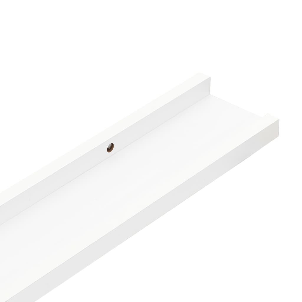 Wall shelves, 4 pcs., white, 100x9x3 cm