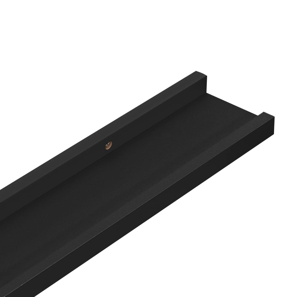 Wall shelves, 4 pcs., black, 115x9x3cm