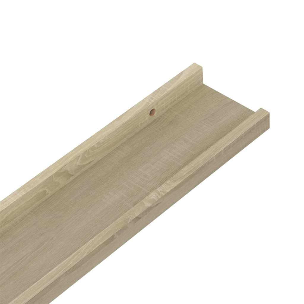Wall shelves, 2 pcs, sonoma oak, 80x9x3 cm