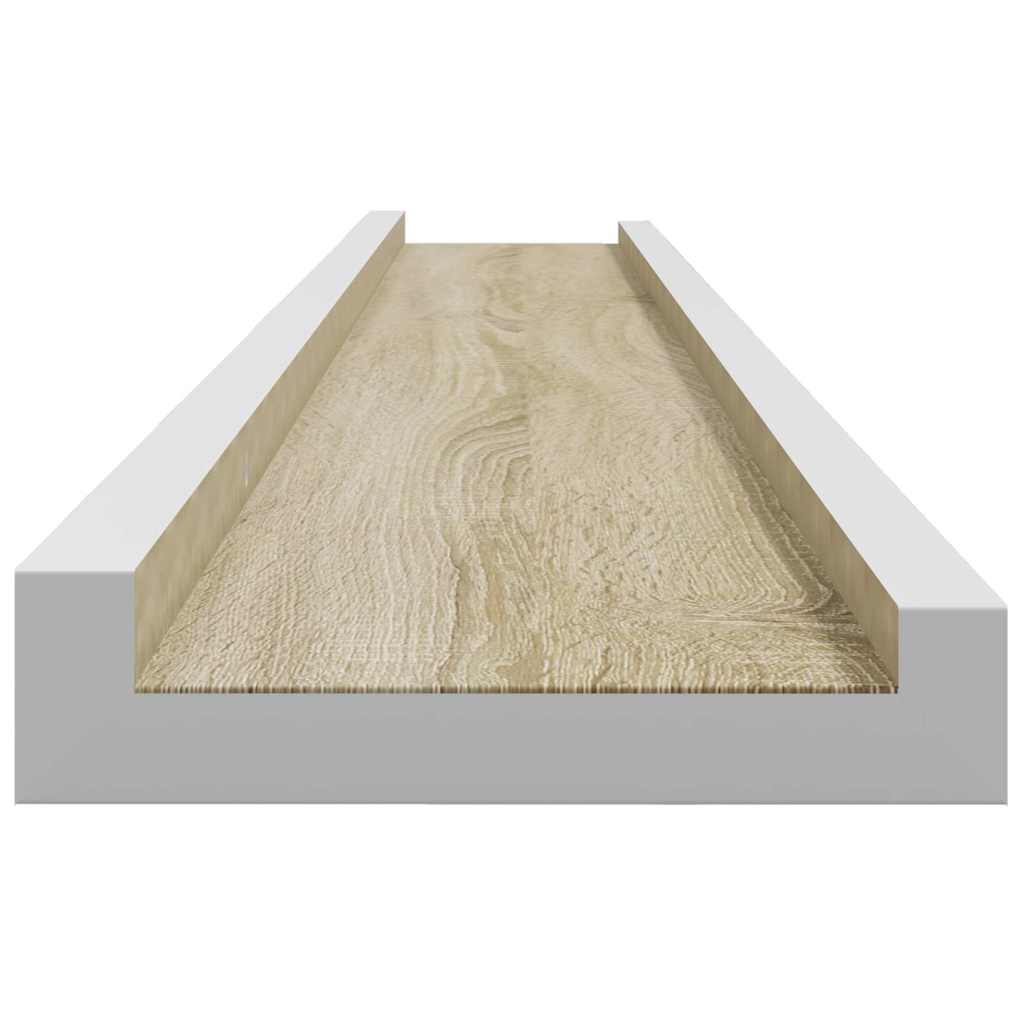Sienas plaukti, 4 gab., baltā un ozolkoka krāsā, 100x9x3cm