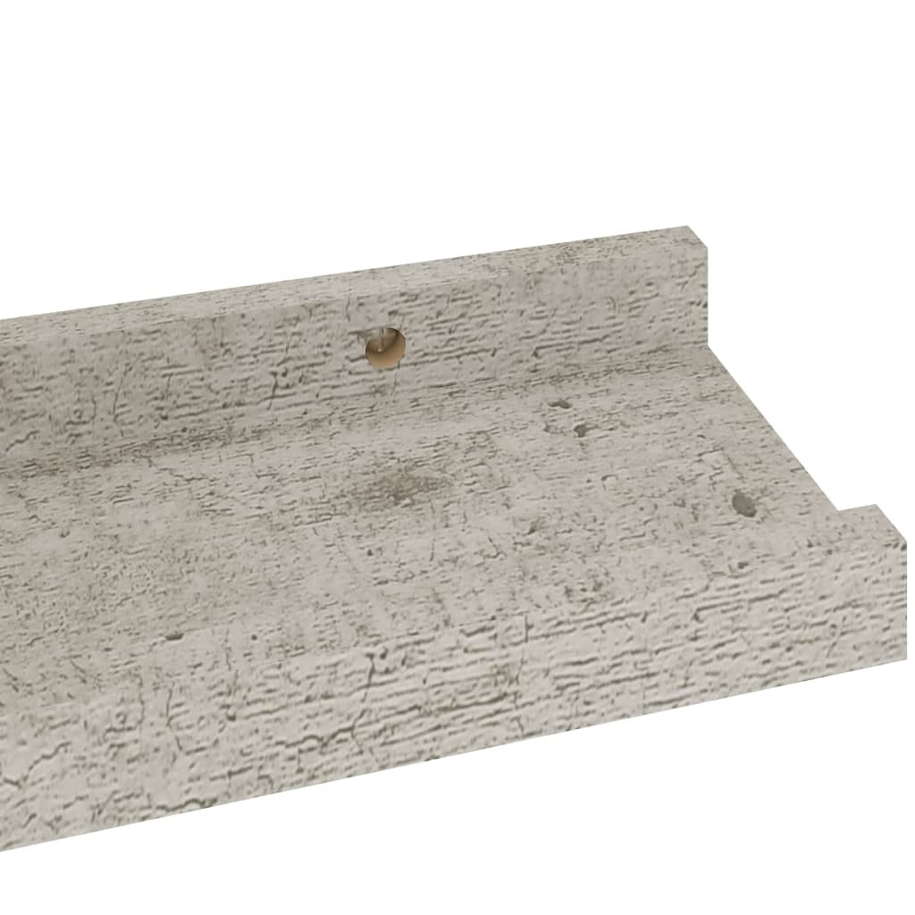 Sienas plaukti, 4 gab., betona pelēkā krāsā, 40x9x3cm