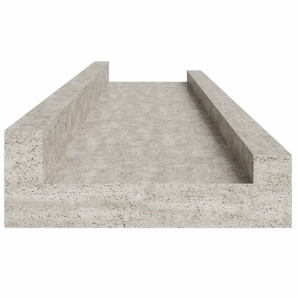 Sieninės lentynos, 4vnt., betono pilkos spalvos, 80x9x3cm