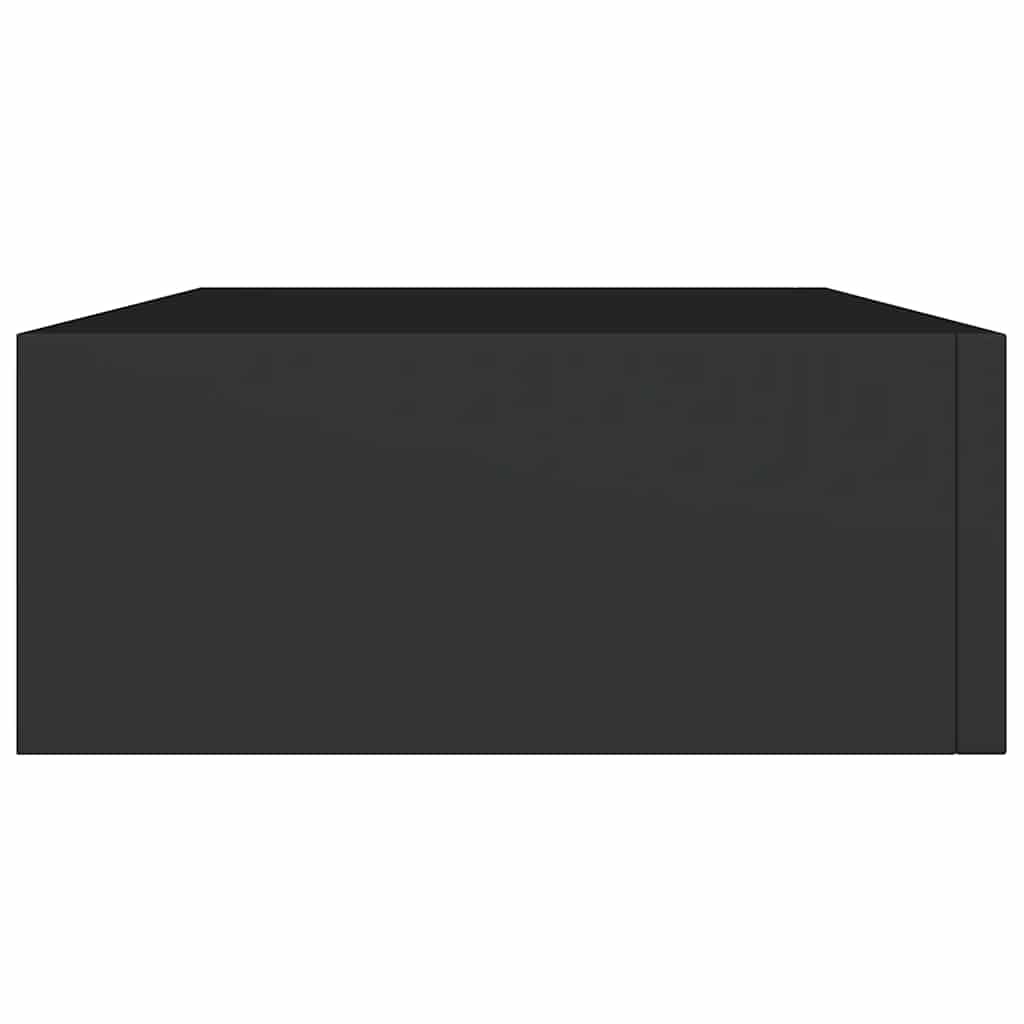 Lentynos su stalčiais, 2vnt., juodos, 40x23,5x10cm, MDF