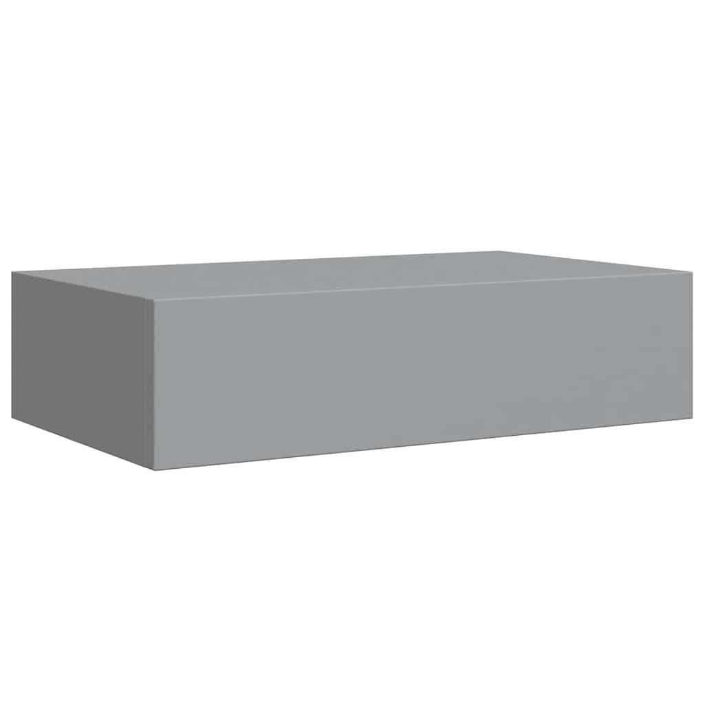 Wall shelf with drawer, gray, 40x23.5x10cm, MDF