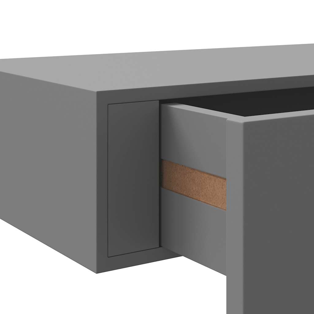Wall shelf with drawer, gray, 40x23.5x10cm, MDF