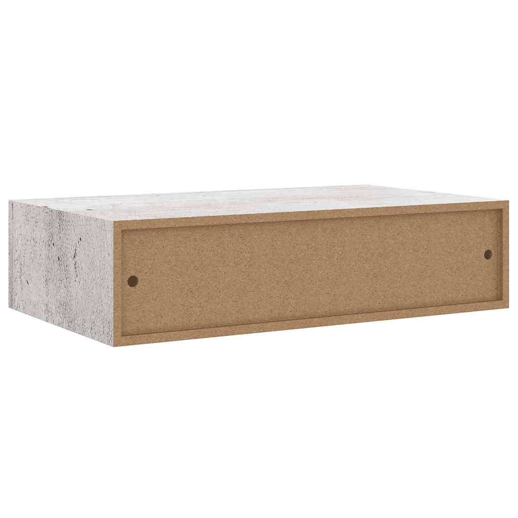 Lentynos su stalčiais, 2vnt., betono pilkos, 40x23,5x10cm, MDF