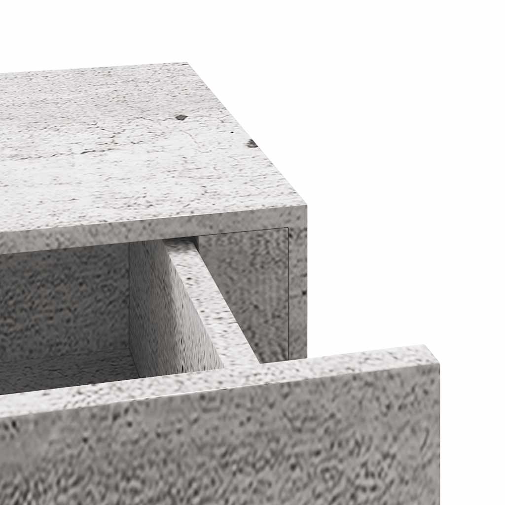 Lentynos su stalčiais, 2vnt., betono pilkos, 40x23,5x10cm, MDF