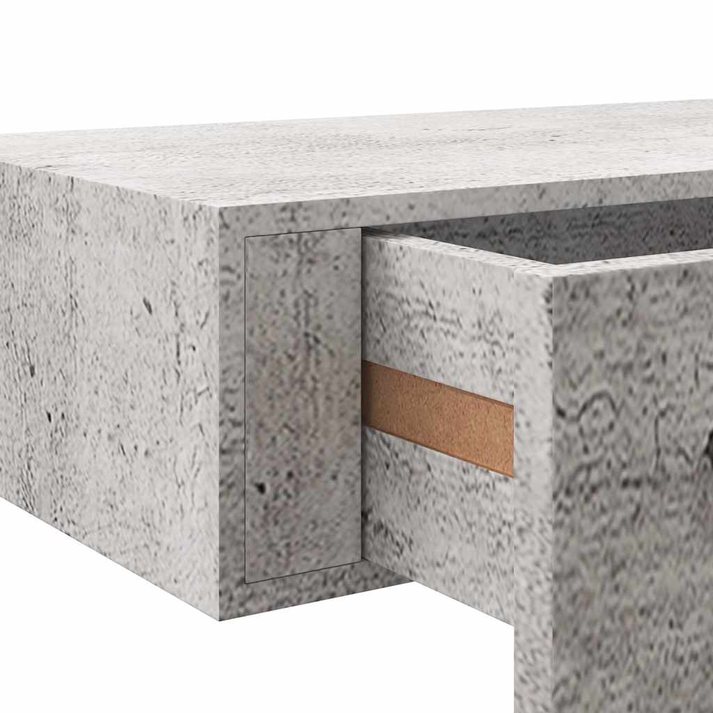 Lentynos su stalčiais, 2vnt., betono pilkos, 40x23,5x10cm, MDF