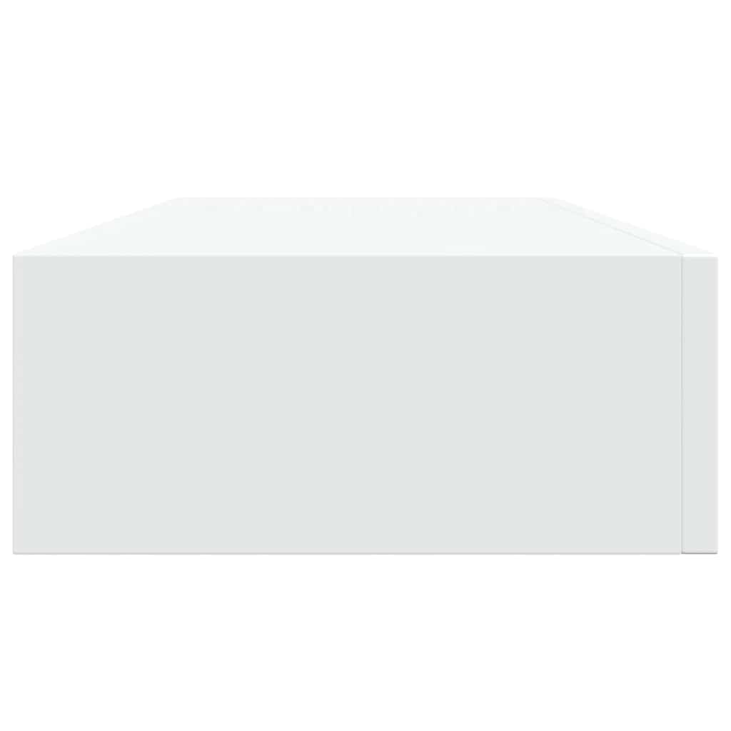 Wall shelf with drawer, white, 60x23.5x10cm, MDF