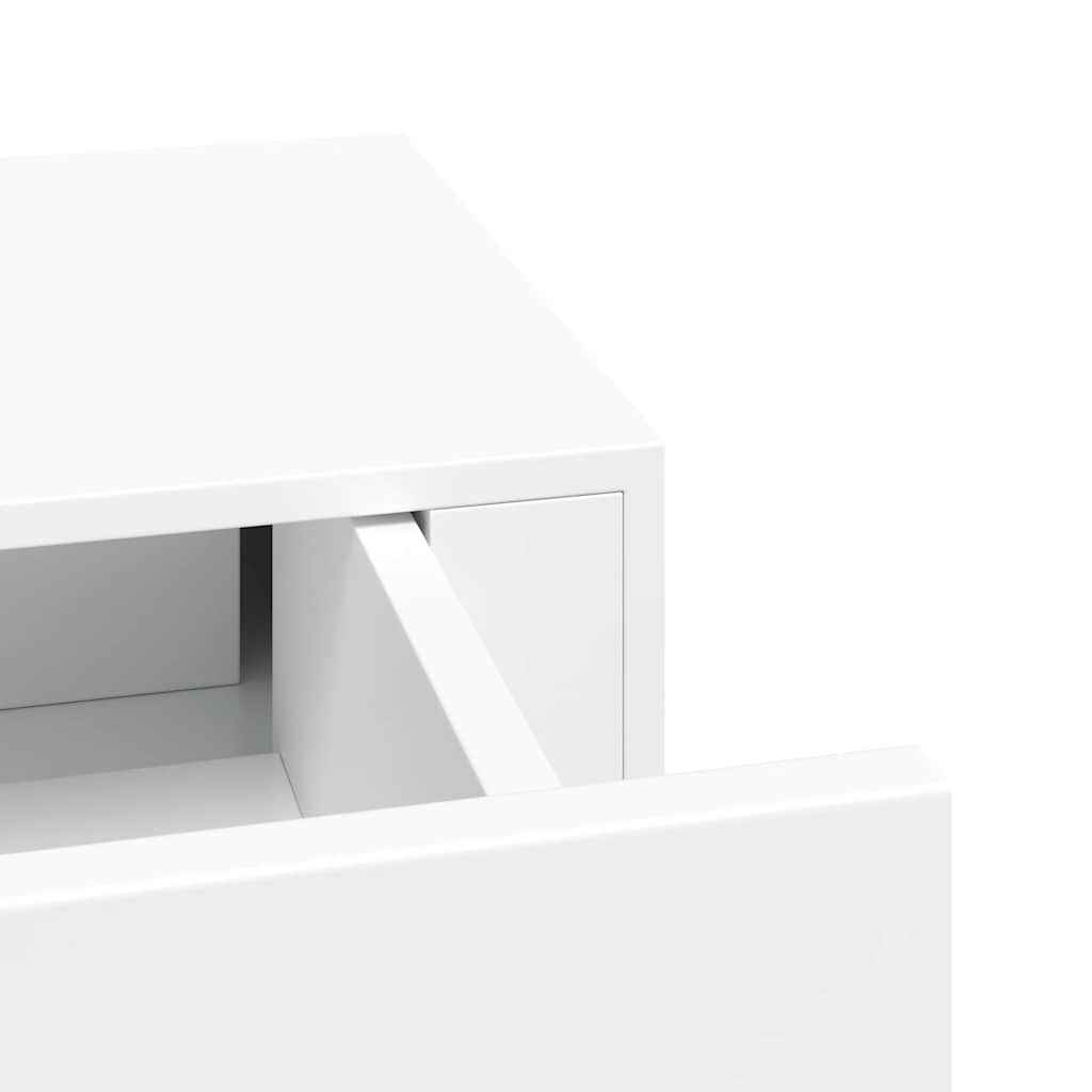 Wall shelf with drawer, white, 60x23.5x10cm, MDF