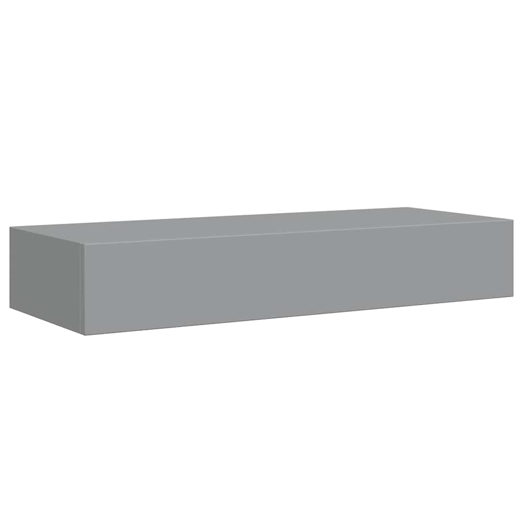Sieninė lentyna su stalčiumi, pilka, 60x23,5x10cm, MDF