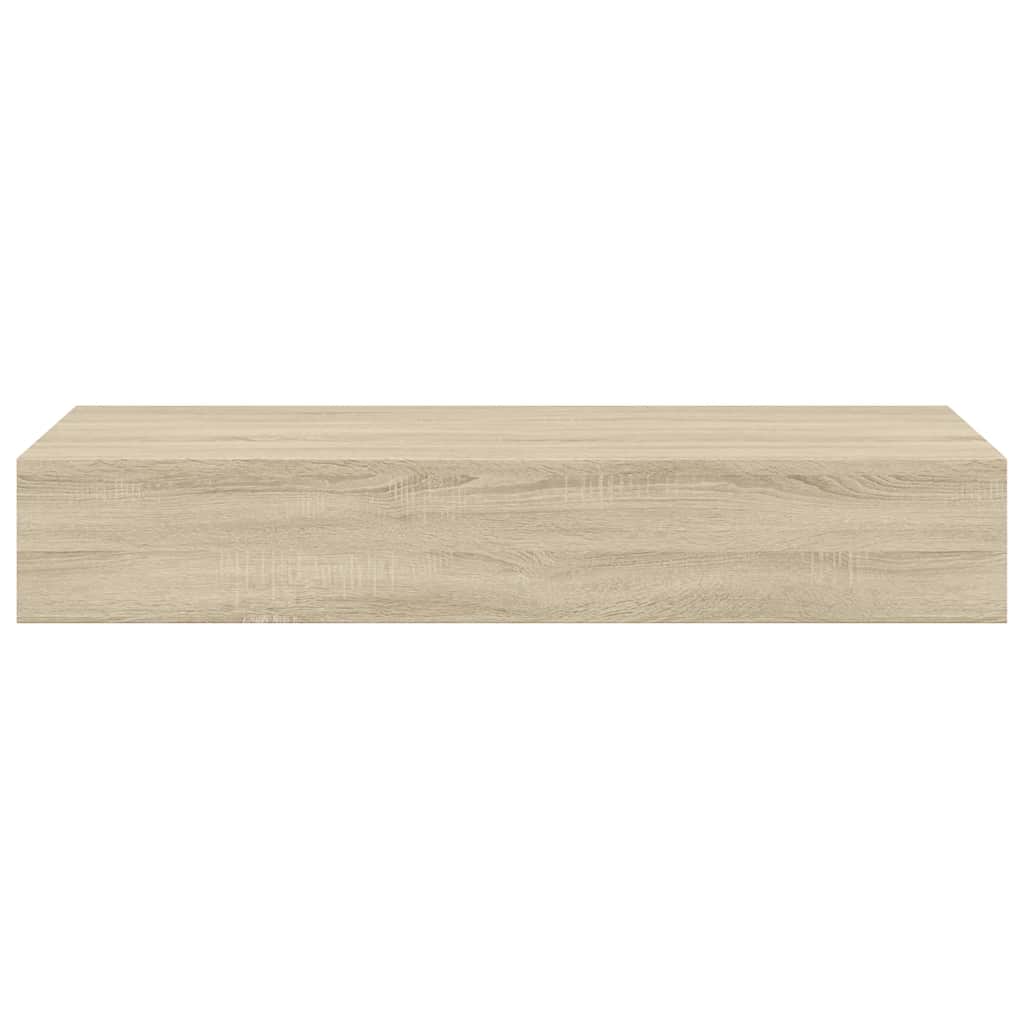 Sieninė lentyna su stalčiumi, ąžuolo, 60x23,5x10cm, MDF