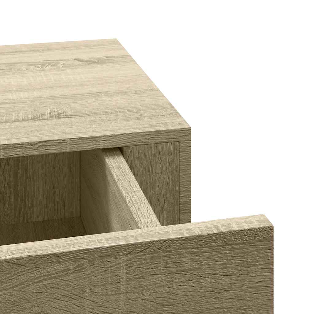 Sieninė lentyna su stalčiumi, ąžuolo, 60x23,5x10cm, MDF