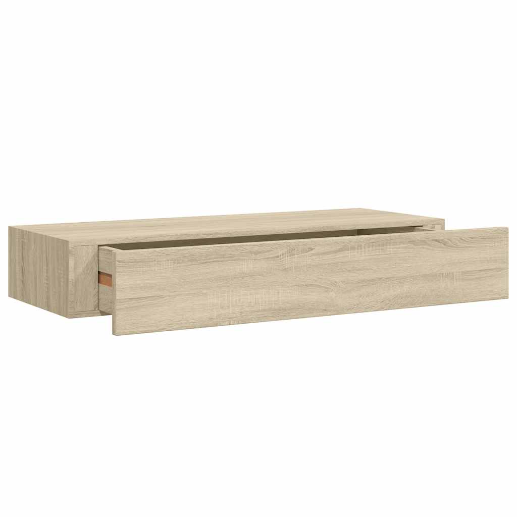 Shelves with drawers, 2 pcs., oak, 60x23.5x10cm, MDF