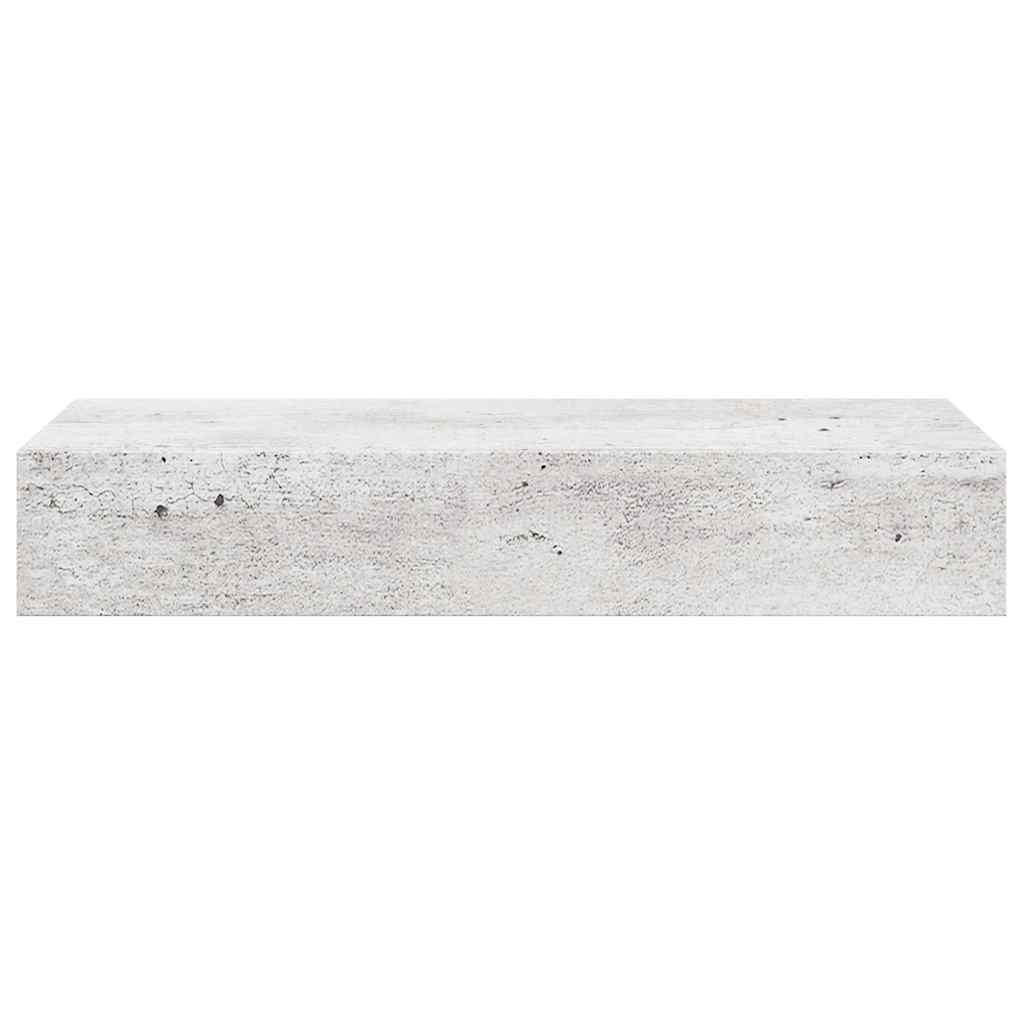 Sienas plaukts ar atvilktni, betona pelēks, 60x23,5x10cm, MDF