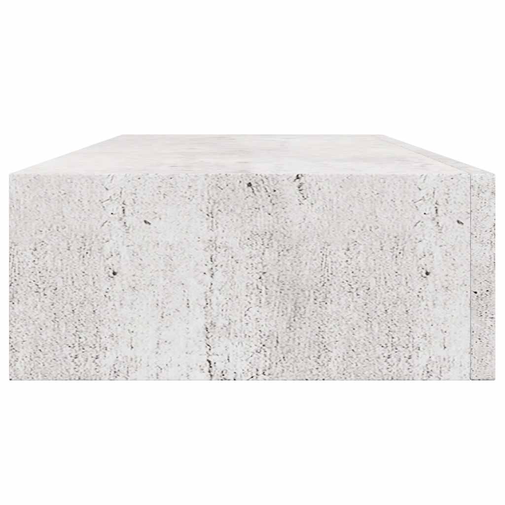Sienas plaukts ar atvilktni, betona pelēks, 60x23,5x10cm, MDF