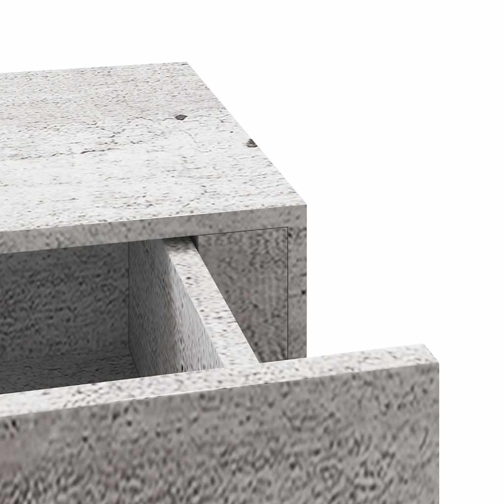 Sienas plaukts ar atvilktni, betona pelēks, 60x23,5x10cm, MDF