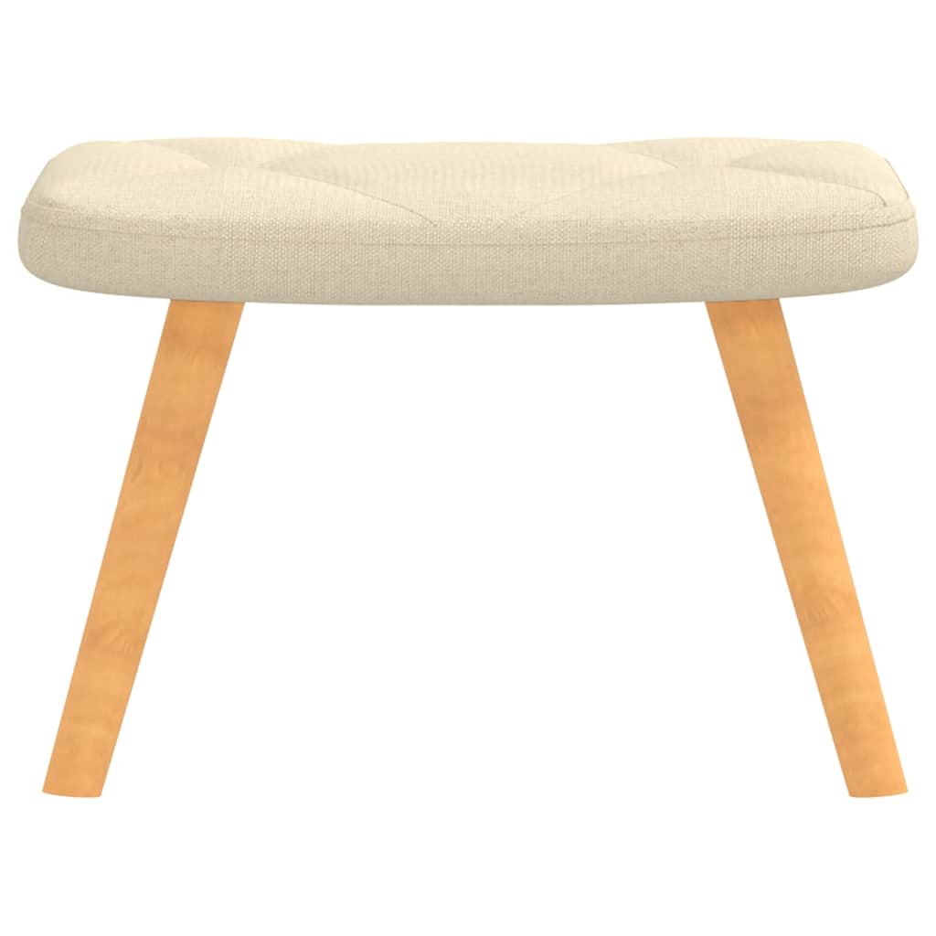 Recliner with footrest, cream, fabric
